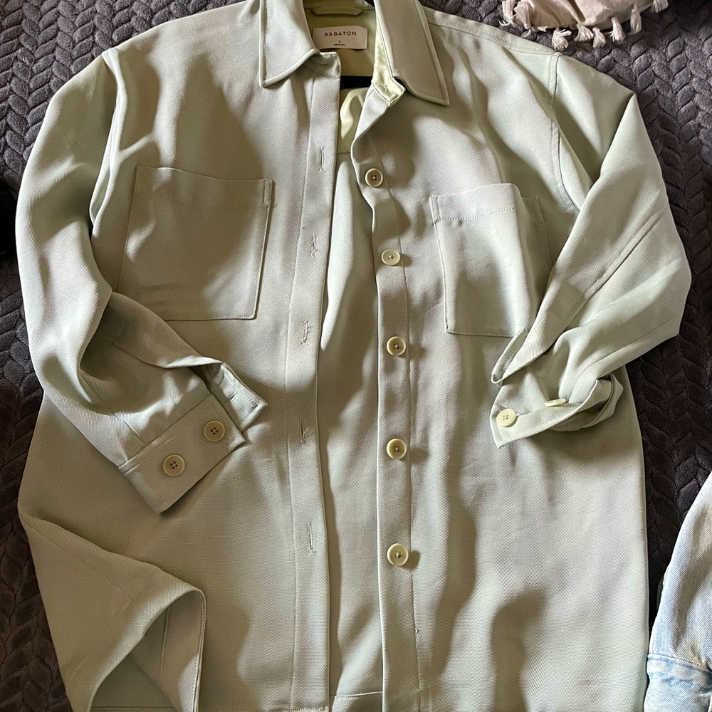 Aritzia Babaton BORNA JACKET, Silver Sage Green